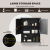 COSTWAY Bathroom Storage Cabinet Wall Mounted Vanity Storage Cupboard-Black