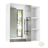 Mondeer Bathroom Mirror Cabinet with Metal Water Filter Plate 65*15*65cm White