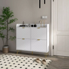 Slim Shoe Cabinet Storage Unit 4 Flip Drawers Modern Hallway Cupboard White Gold