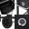Outdoor Smoker Barbecue Charcoal BBQ with Lid Cover, Built-in Temperature Gauge