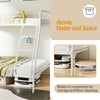 Single Top & Double Bottom Bunks with Safety Guardrail 198 x 141 x 160 cm-White