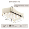 Single Size Upholstered Daybed Sofa Bed Frame Adjustable Foot Pads-Beige