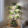 Plant Display Stand Indoor Outdoor Garden Flower Pot Shelf Rack with Grow Light