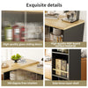 Kitchen Island Storage Cabinet w/ Extendable 360° Swivel Dining Table Bar Table