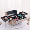 Makeup Trolley Case 4 in 1 Vanity Cosmetology Case Cosmetic Train Case on Wheels
