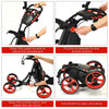 GYMAX Golf Push Pull Cart Lightweight Folding 4 Wheels Golf Push Cart Red
