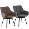 Set of 2 Faux Leather Dining Chairs Rotatable Design Restaurants Living Room