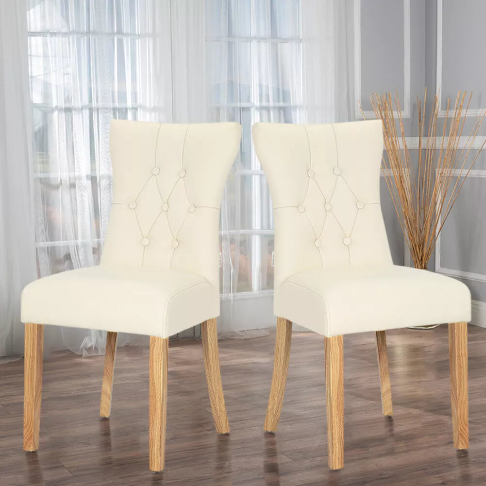 2/4Pcs Upholstered Dining Chair High Back Padded Seat with Door Knocker Kitchen