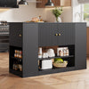 Kitchen Island Storage Cabinet w/Extendable Worktop, Drawers, Adjustable Shelves