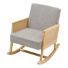 Vintage Upholstered Fabric Armchair with Button Lounge Chair Solid Wooden Frame