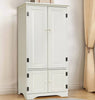 Tall Kitchen Larder Slim White Pantry Cabinet Cupboard Storage Unit Shelves Wood