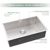 Stainless Steel Undermount Kitchen Sink Rectan Single/Double Bowl Bathroom Basin