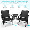 Garden Double Swing Glider Chair Rocking Chair Steel Swing Loveseat w/Table