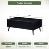 Black Coffee Table Lift Up Top With Storage Living Room Home Office
