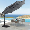 Cantilever Garden Hanging Sun Umbrella Banana Parasol Sunshade with Crank System