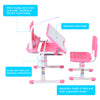 Kids Study Desk Chair Set w/ LED Lamp Ergonomic Children Drawing Writtung Table