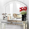 Large Silver Arched Wall Mirror Bevelled Glass Mantel Vanity Mirror Window Style