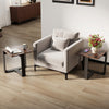 End Table Square Side Table with T-Shaped Metal Base Industrial