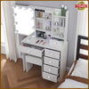 Dressing Table Vanity Makeup Desk with 6 Drawers Mirror & Stool 10 Light Bedroom