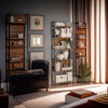 6 Tier Shelf Industrial Bookcase for Living Room and Bedroom
