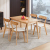 4x Solid Wood Padded Seat Dining Chairs Practical Kitchen Chairs Curved Backrest