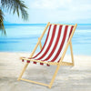 Outdoor Lounger Folding Recliner Hard Wood Garden Beach Sea Side Chair Deckchair