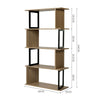 4 Tier Bookshelf Industrial Storage Rack Home Office Display Rack Freestanding
