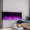 70in Electric Fireplace Panoramic Media Wood 12 Flame Standing Insert LED Stove