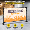 10' x 8' Backdrop Banner Stand Adjustable Telescopic for Trade Show