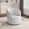 360° Swivel Cuddle Armchair White Teddy Fabric Upholstered Tub Chair Accent Sofa