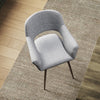 Grey Linen Dining Chairs 2PC/Set Kitchen Leisure Seat w/ Metal Legs Accent Chair