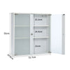 Modern Bathroom Cabinet with 2 Doors Wall Mounted Storage Cupboard Frosted Glass