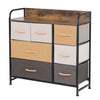 Fabric Chest Of Drawers with Shelves Industrial 4 Drawer Dresser Organizer Brown