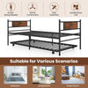 Metal Daybed with Pull-out Trundle Single Sofa Guest Bed w/Headboard