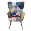 Relax Rocking Chair Fabric Upholstered Single Sofa Armchair w/Solid Wood Legs