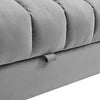 Convertible 3 Seater Velvet Fabric Grey Comfortable Storage Ottoman Sofa Bed