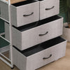 Fabric Bedside Cabinet Table Metal Frame Storage Unit Organiser Chest of Drawers