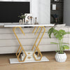 Modern Console Table Faux Marble Narrow Entryway Hallway Table Accent Desk 100cm