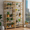 6-Tier Bamboo Bookshelf Tall Bookcase Adjustable Large Flower Stand Washing Room