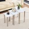 Nest of 3 Black Clear Tempered Glass Side End Lamp Sofa Tables Nested Tables