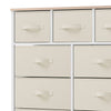 Wide 9-Drawer Fabric Dresser with Steel Frame, Cream White, for Bedroom/Closet