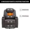Heating 8-Point Massage Recliner Swivel Chair Sofa w/ Remote Control XMAS Gift