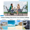 Set of 2 Folding Chairs Garden Fabric Chairs Indoors Outdoors Seat w/Armrests