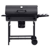 Barrel Grill with Wheels and Shelves Black 115x85x95 cm Steel BBQ