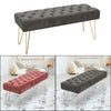 Upholstered Bench Dining Chairs Stools Bedroom Footstool Button Decorated Seat