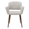 2X Grey Kitchen Dining Chairs Upholstered Lounge Living Room with Arms &Backrest
