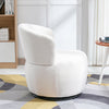 Swivel Chair Teddy Fabric Upholstered Rotating Armchair Sofa Accent Tub White US
