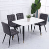 Dining Chairs Set of 4 Velvet Fabric Padded Seat Metal Legs Backrest Home Office