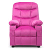 Larger Kids Recliner Chair Adjustable Velvet Fabric Lounge Sofa Recliner-Pink
