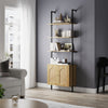 3 Tier Wooden Bookcase Cupboard with Doors Storage Shelving Display Cabinet Unit